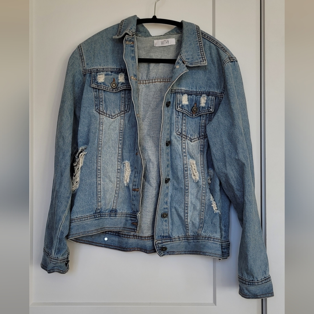 Withy Distressed Denim Jean Jacket